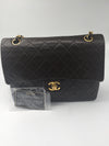 Sold-CHANEL Classic Lambskin Double Chain Double Flap Bag dark brown/gold