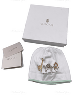 Sold-Kids - Gucci Little Friends Baby Reversible Hat White Green with Box