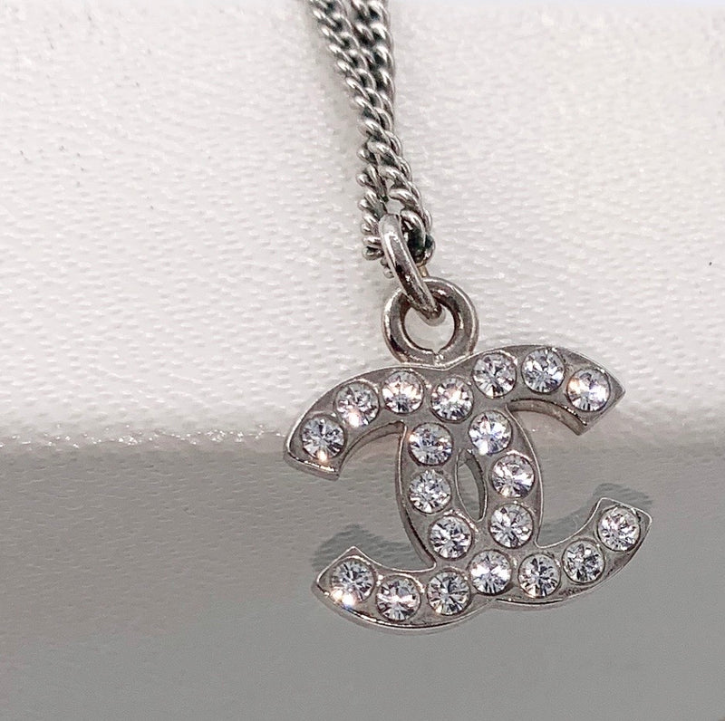 Sold-CHANEL CC Rhinestones Necklace