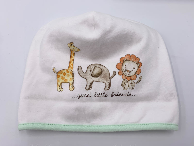 Sold-Kids - Gucci Little Friends Baby Reversible Hat White Green with Box