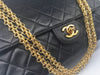 Sold - CHANEL Lambskin Double Chain Double Flap Bag black/GHW