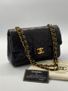 Sold-CHANEL Classic Lambskin Double Chain Double Small Flap Bag black/gold (1)