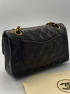 Sold-CHANEL Classic Lambskin Double Chain Double Small Flap Bag black/gold (1)