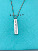 Sold-Tiffany 
Co 925 Silver Bar Pendant with Necklace