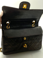 Sold-CHANEL Classic Lambskin Double Chain Double Small Flap Bag black/gold (1)