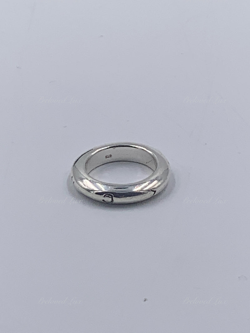 Sold-CHANEL 925 Silver Logo Ring Size 5 1/2