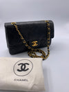 Sold-CHANEL Classic Lambskin Double Chain Double Small Flap Bag black/gold (2)