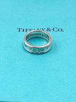 Sold-Tiffany 
Co 925 Silver 1837 Medium Ring Size 7 1/4 (7.25)