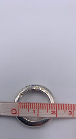 Sold-CHANEL 925 Silver Logo Ring Size 5 1/2