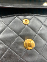 Sold-CHANEL Classic Lambskin Double Chain Double Small Flap Bag black/gold (2)