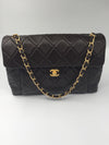 Sold-CHANEL CC Lambskin Single Flap Large Size Bag Dark Brown/matte gold hardware