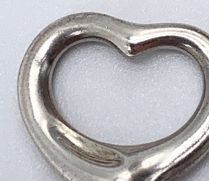 Tiffany 
Co 925 Silver Elsa Peretti Open Heart 16mm Pendant