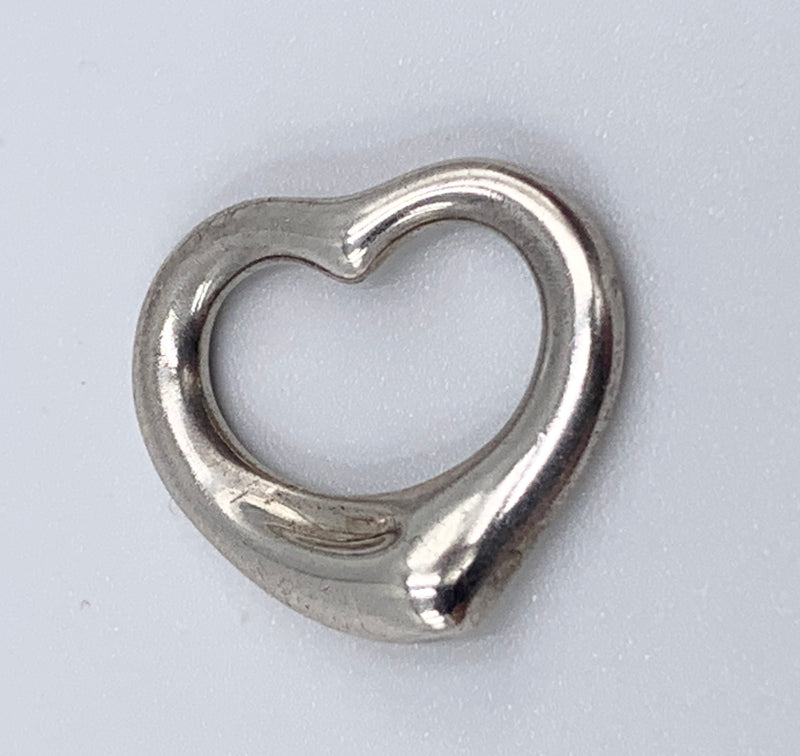 Tiffany 
Co 925 Silver Elsa Peretti Open Heart 16mm Pendant