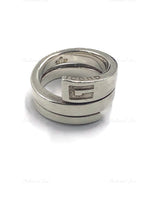 Gucci 925 Silver Logo Ring Size 5 1/4