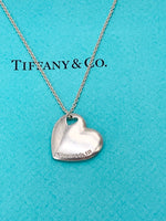 Tiffany 
Co Silver 925 Solid Heart Pendant Necklace