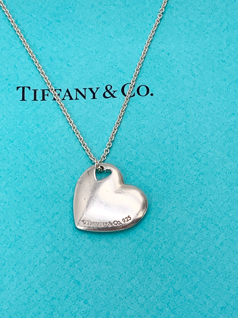 Tiffany 
Co Silver 925 Solid Heart Pendant Necklace