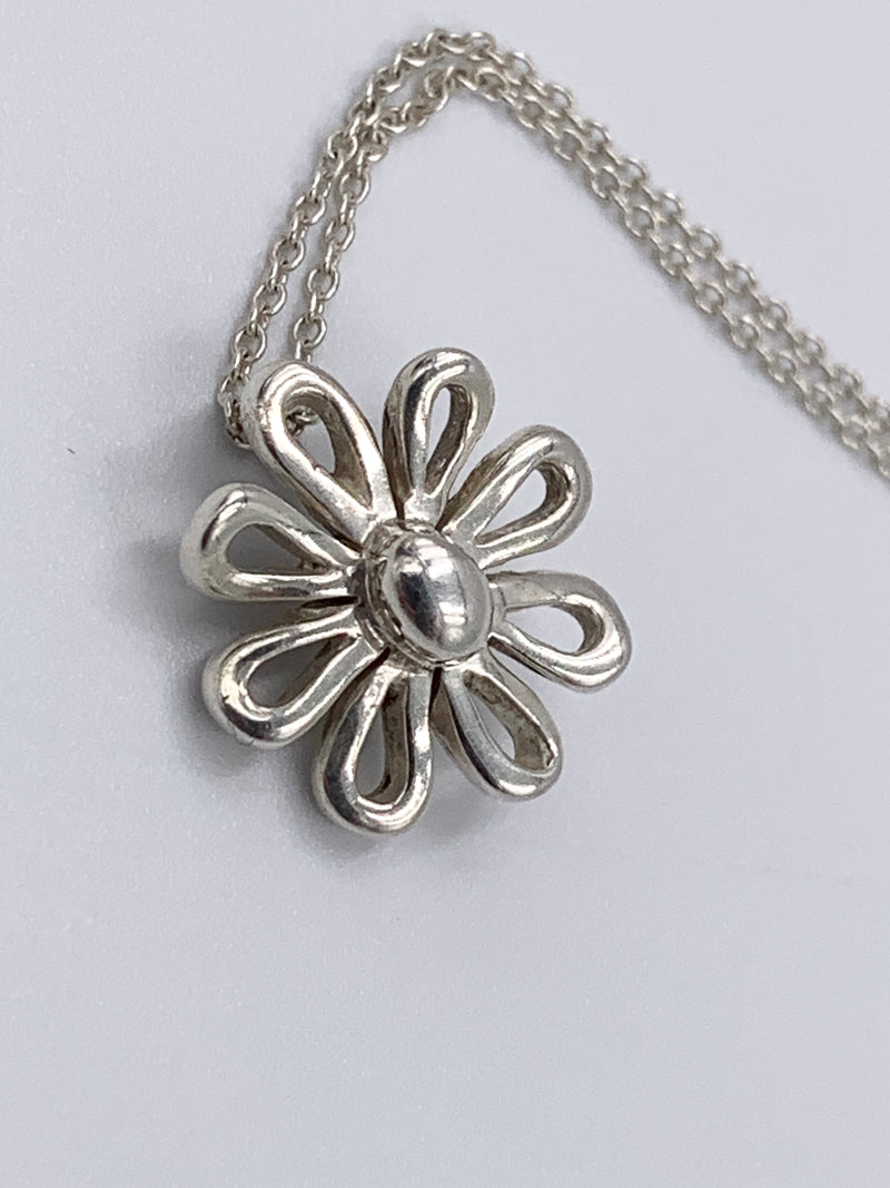 Sold-Tiffany 
Co Silver 925 Paloma Picasso Daisy Flower Pendant Necklace