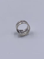 Gucci 925 Silver Logo Ring Size 5 1/4