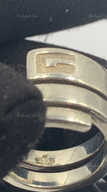 Gucci 925 Silver Logo Ring Size 5 1/4