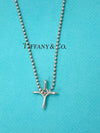 Sold-Tiffany 
Co 925 Silver Elsa Peretti Medium Size Infinity Cross Pendant Necklace