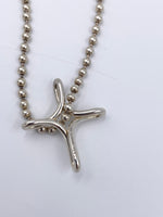 Sold-Tiffany 
Co 925 Silver Elsa Peretti Medium Size Infinity Cross Pendant Necklace