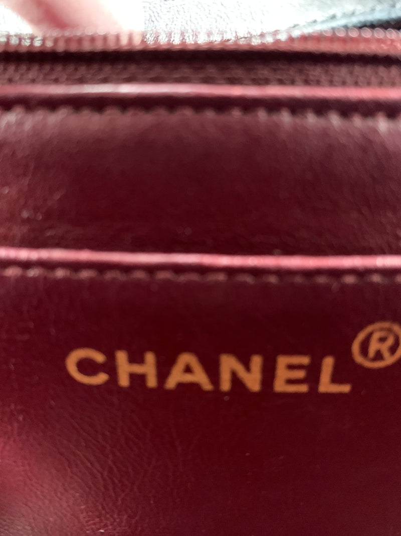 Sold-CHANEL Lambskin Small Diana Single Chain Single Flap Bag Black/gold