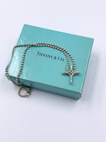 Sold-Tiffany 
Co 925 Silver Elsa Peretti Medium Size Infinity Cross Pendant Necklace