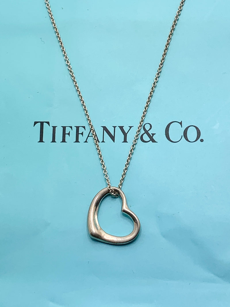 Tiffany 
Co 925 Silver Large (22mm) Open Heart Necklace