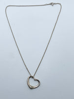 Tiffany 
Co 925 Silver Large (22mm) Open Heart Necklace