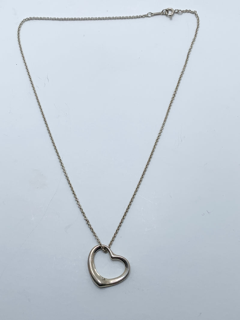 Tiffany 
Co 925 Silver Large (22mm) Open Heart Necklace