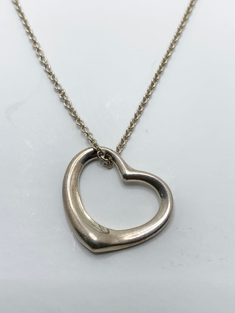 Tiffany 
Co 925 Silver Large (22mm) Open Heart Necklace