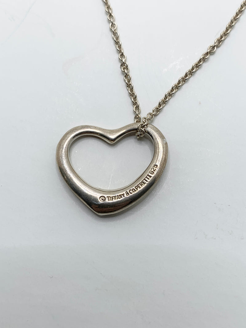 Tiffany 
Co 925 Silver Large (22mm) Open Heart Necklace