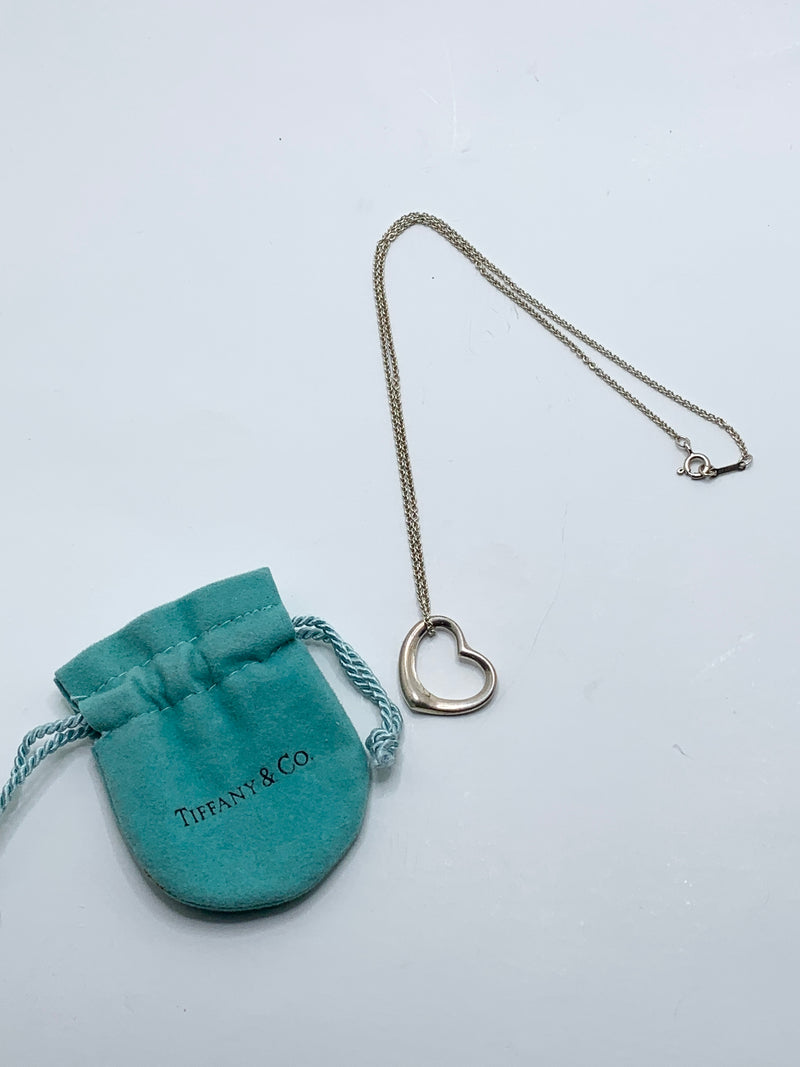 Tiffany 
Co 925 Silver Large (22mm) Open Heart Necklace