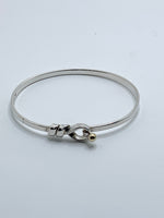 Tiffany 
Co Silver 925 Silver Knot Bangle with 18K Gold Ball Bangle