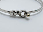 Tiffany 
Co Silver 925 Silver Knot Bangle with 18K Gold Ball Bangle