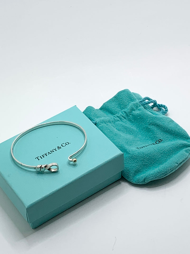 Tiffany 
Co Silver 925 Silver Knot Bangle with 18K Gold Ball Bangle