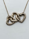 Tiffany 
Co Silver 925 Triple Open Hearts Necklace