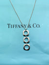 Tiffany 
Co 925 Silver Triple Square Cushion Pendant Necklace