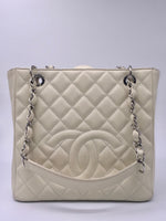 CHANEL Caviar Quilted Petite Shopping Tote Ivory PST vintage canada