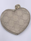 GUCCI GG Logo Monogram Greyish Beige Heart Coin Case