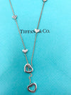 Sold-Tiffany 
Co 925 Silver Multiple Heart Lariat Necklace