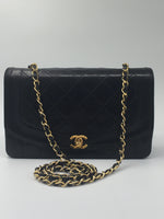 Sold-CHANEL Diana Single Chain Single Flap Bag Black/gold