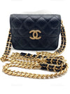 Sold-CHANEL Black Caviar Mini Clutch Crossbody Flap Gold Hardware