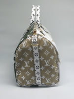 Sold-LOUIS VUITTON Giant Monogram Speedy Bandouliere Khaki Green/white/beige/cream beige