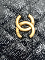 Sold-CHANEL Black Caviar Mini Clutch Crossbody Flap Gold Hardware