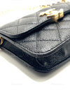 Sold-CHANEL Black Caviar Mini Clutch Crossbody Flap Gold Hardware