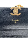 Sold-CHANEL Black Caviar Mini Clutch Crossbody Flap Gold Hardware