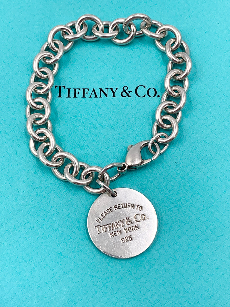 Sold-Tiffany 
Co 925 Silver Return To Tiffany Circle  Bracelet