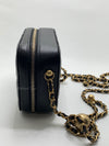 Sold-CHANEL Black Lambskin Pearl Crush Mini Vanity Camera Bag in Aged Gold Hardware