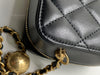 Sold-CHANEL Black Lambskin Pearl Crush Mini Vanity Camera Bag in Aged Gold Hardware